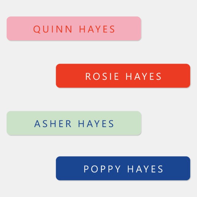 Bright Colourful Name Labels (Group)