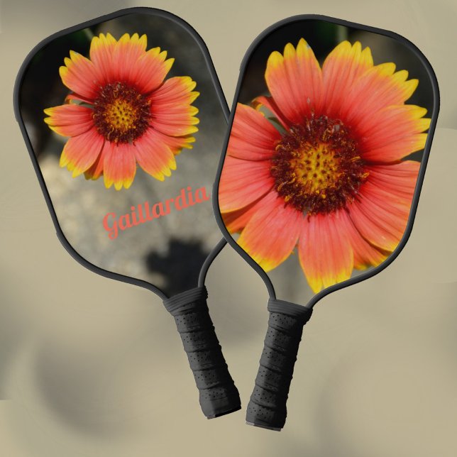 Bright Colourful Orange Gaillardia Sunflower Flora Pickleball Paddle (Creator Uploaded)
