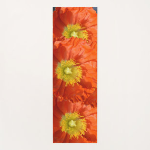 Bright Colourful Orange Tangerine Poppy Flower Yoga Mat