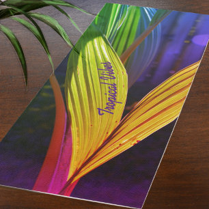 Bright Colourful Palm Fronds Tropical Yoga Mat