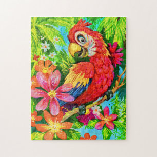 bright colourful parrot jigsaw puzzle