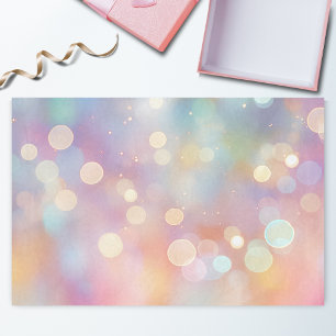 Bright colourful, pastel bokeh, blurry sparkles tissue paper