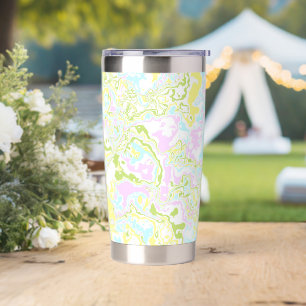 Bright Colourful Pastel Trippy Retro Boho Marble Insulated Tumbler
