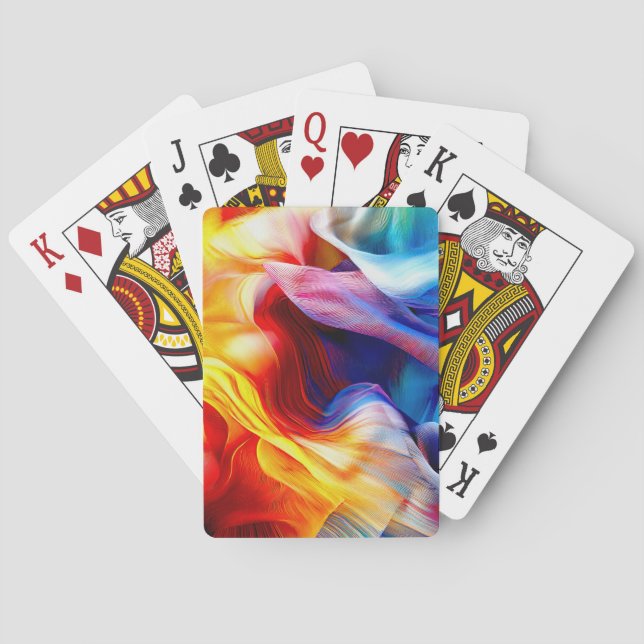 Bright Colourful Pattern Playing Cards (Back)
