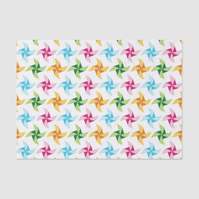 Bright Colourful Pinwheel Pattern Tissue Paper (Front)