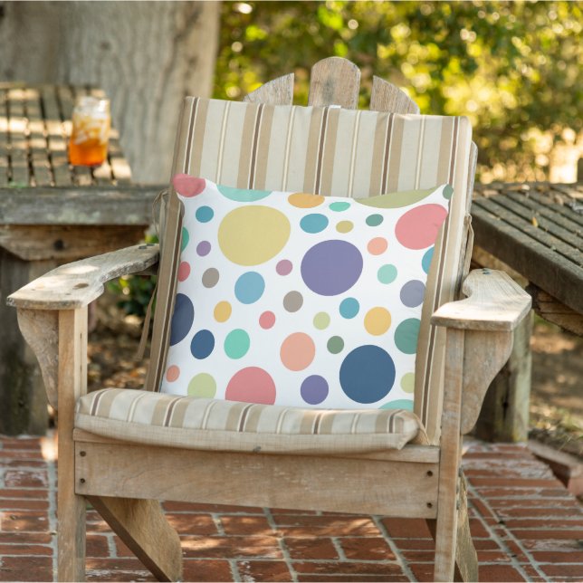 Bright Colourful Polka Dots Cushion (Chair)