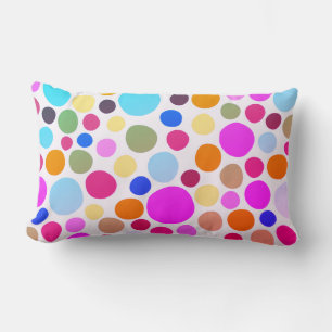 Bright Colourful Polka-dots Lumbar Pillow