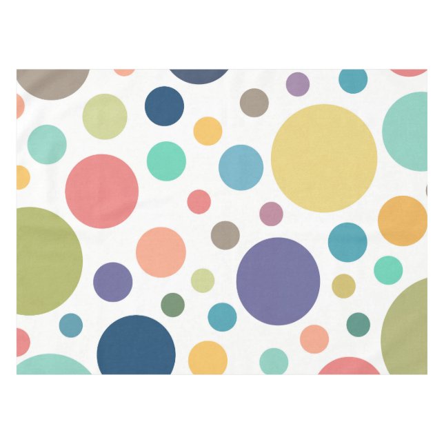 Bright Colourful Polka Dots Tablecloth (Front (Horizontal))