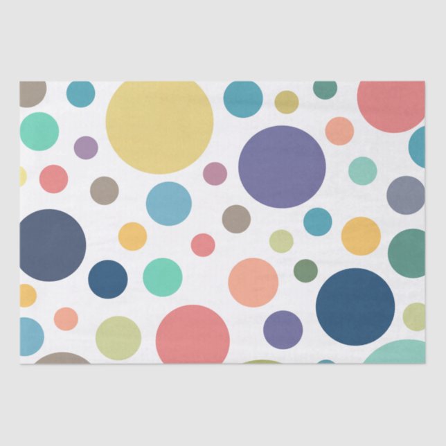 Bright Colourful Polka Dots Tissue Paper (Front)