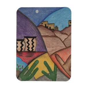 Bright Colourful Rainbow Arizona Folk Art Magnet