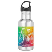 Bright Colourful Rainbow Bicycle Personalised