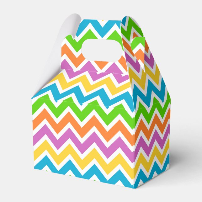Bright Colourful Rainbow Chevron Pattern Favour Box (Back Side)