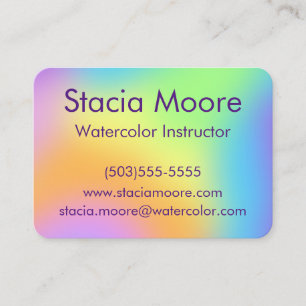 Bright Colourful Rainbow Gradient Business Card