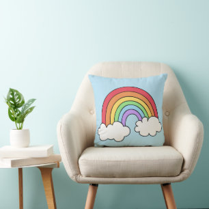 Bright Colourful Rainbow Illustration Cushion