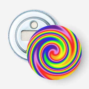 Bright Colourful Rainbow Swirl Soft Focus Spiral Bottle Opener