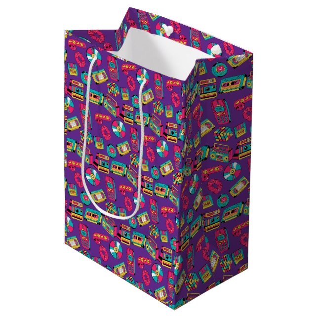 Bright Colourful Retro 90s Medium Gift Bag (Front Angled)