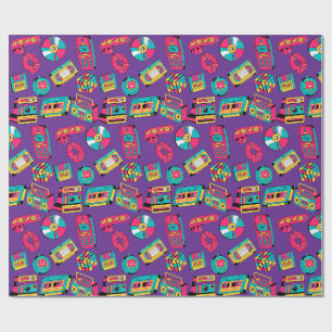 Bright Colourful Retro 90s Wrapping Paper