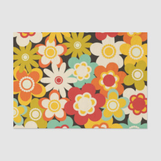 Bright Colourful Retro Cute Floral Pattern Tissue Paper