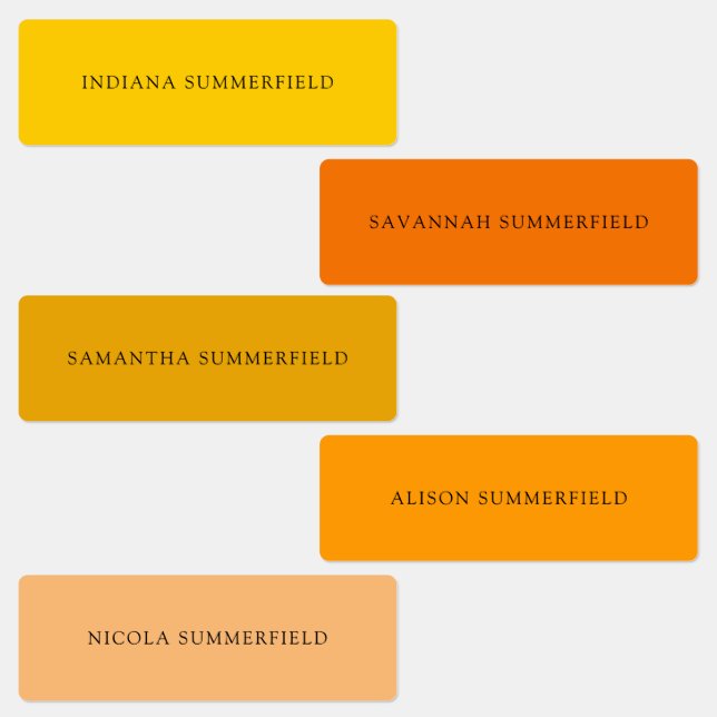 Bright Colourful School Kids Name Waterproof (Group)