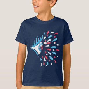 Bright Colourful Splash Psychedelic Eye Kids T-Shirt