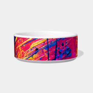 Bright Colourful Splatter Paint Abstract Bowl