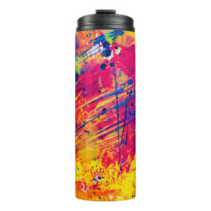 Bright Colourful Splatter Paint Abstract Thermal Tumbler