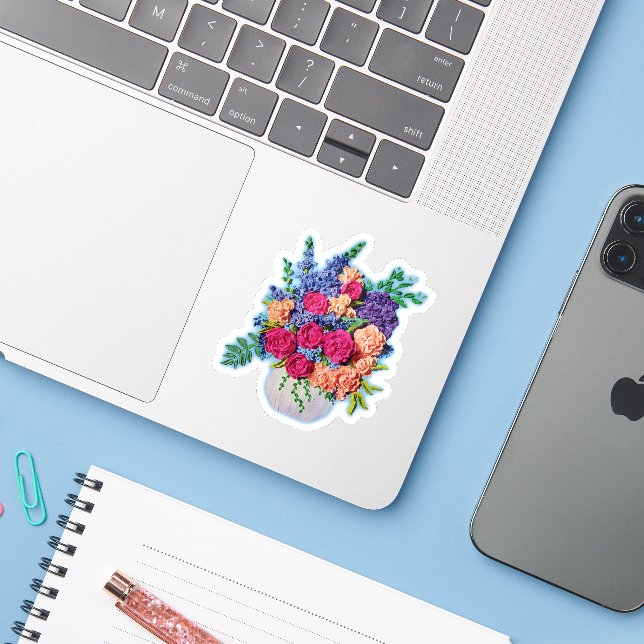 Bright Colourful Sticker for Flower Lovers (Laptop w/ iPhone)
