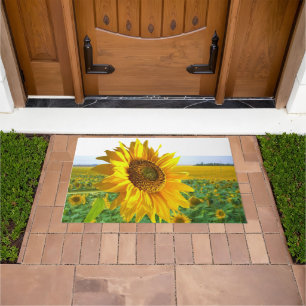 Bright Colourful Sunflower Door Mat