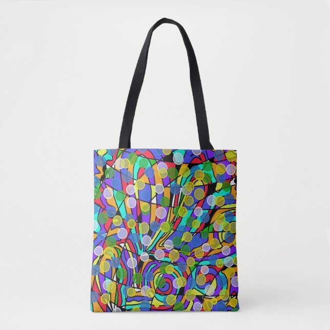 Bright Colourful Swirling Abstract  Patterns  Tote Bag (Front)