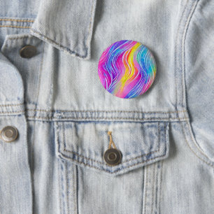 Bright Colourful Swirly Pattern 6 Cm Round Badge