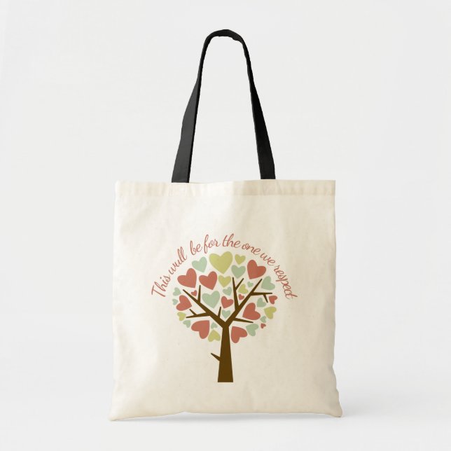Bright colourful Teacher heart tree thank you Tote (Front)