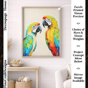 Bright Colourful Tropical Macaw Parrot, Pair FW8R Tissue Paper