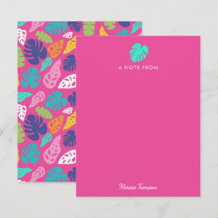 Bright Colourful Tropical Summer Leaves Pattern Card