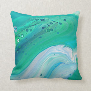 Bright Colourful Turquoise Blue Purple Violet Swir Cushion