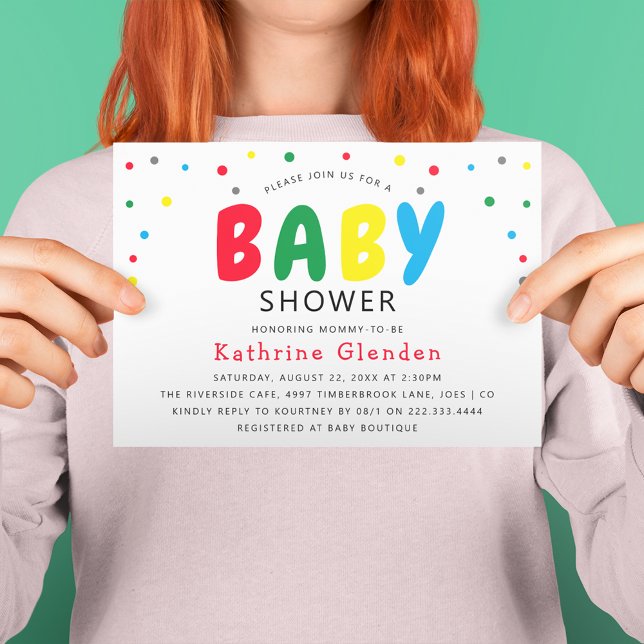 Bright Colourful Unisex Baby Shower Invitation (Creator Uploaded)