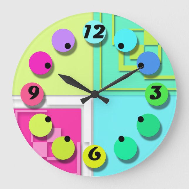 Bright colourful watch large clock (Front)