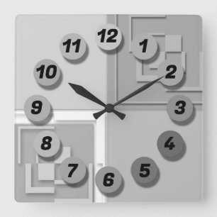 Bright colourful watch square wall clock