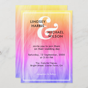 Bright Colourful Wedding Invitation