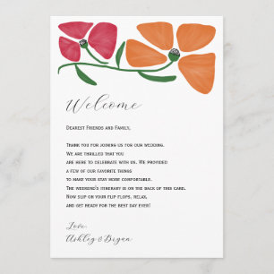 Bright Colourful Wedding Welcome Letter & Itinerar Program