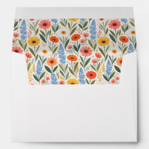 Bright Colourful Wildflowers Envelope