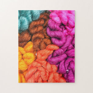 Bright colourful yarn photo jigsaw puzzle