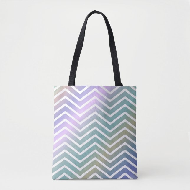 Bright Colourful Zigzag Tote Bag (Front)