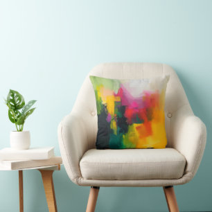 Bright Colours Abstract Art Cushion