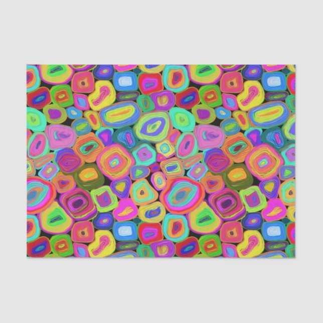 Bright Colours Abstract Funky Circles  Tissue Paper (Front)