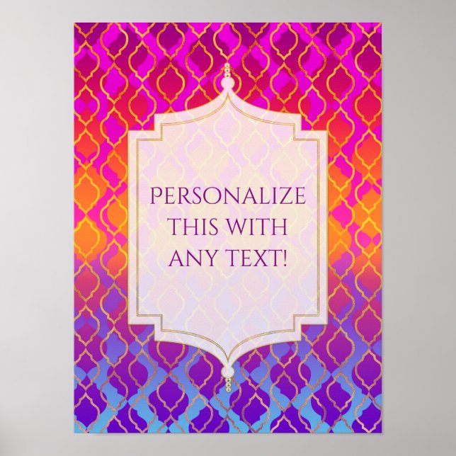 Bright Colours Arabian Moroccan Glam Party Banner Poster (Front)