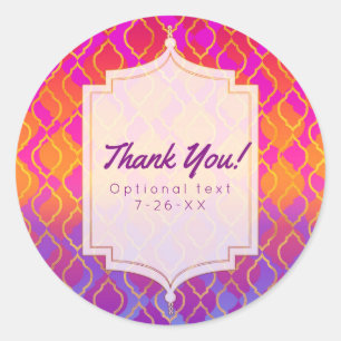 Bright Colours Arabian Moroccan Glam Party Favour Classic Round Sticker