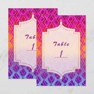 Bright Colours Arabian Moroccan Glam Table Number