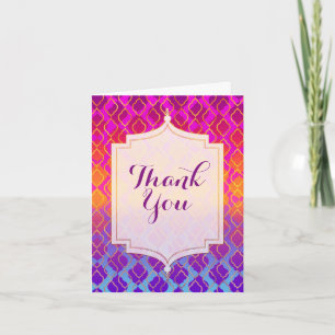 Bright Colours Arabian Moroccan Theme Thank You