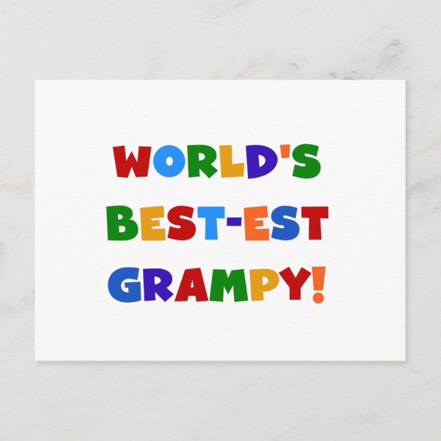Bright Colours Best-est Grampy T-shirts and Gifts Postcard (Front)