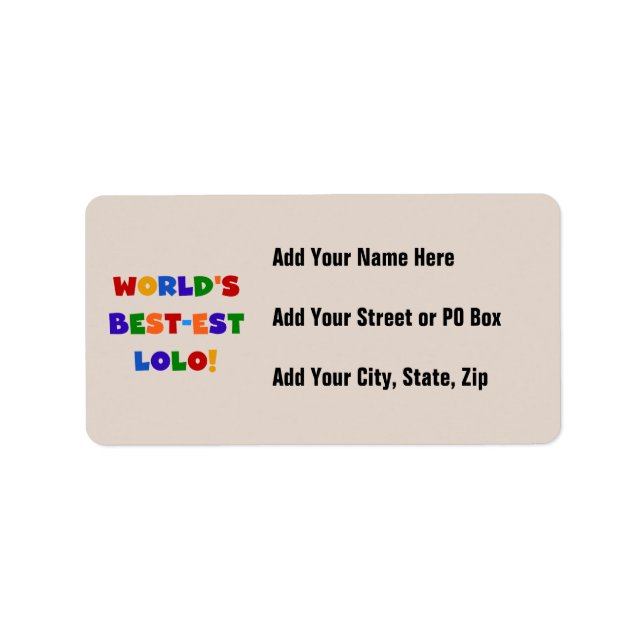 Bright Colours Best-est Lolo T-shirts and Gifts Label (Front)